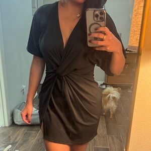 Elegant Black Wrap Dress